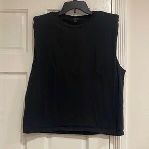 All Saints Black Muscle Tee Sleeveless Boxy
